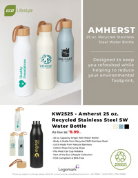 KW2525 - Amherst 25 oz. Recycled Stainless Steel SW Water Bottle